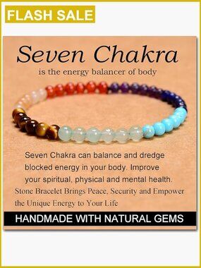 Handmade Stretch Bracelet Natural Stone Healing Chakra Energy Unisex Adult 4mm